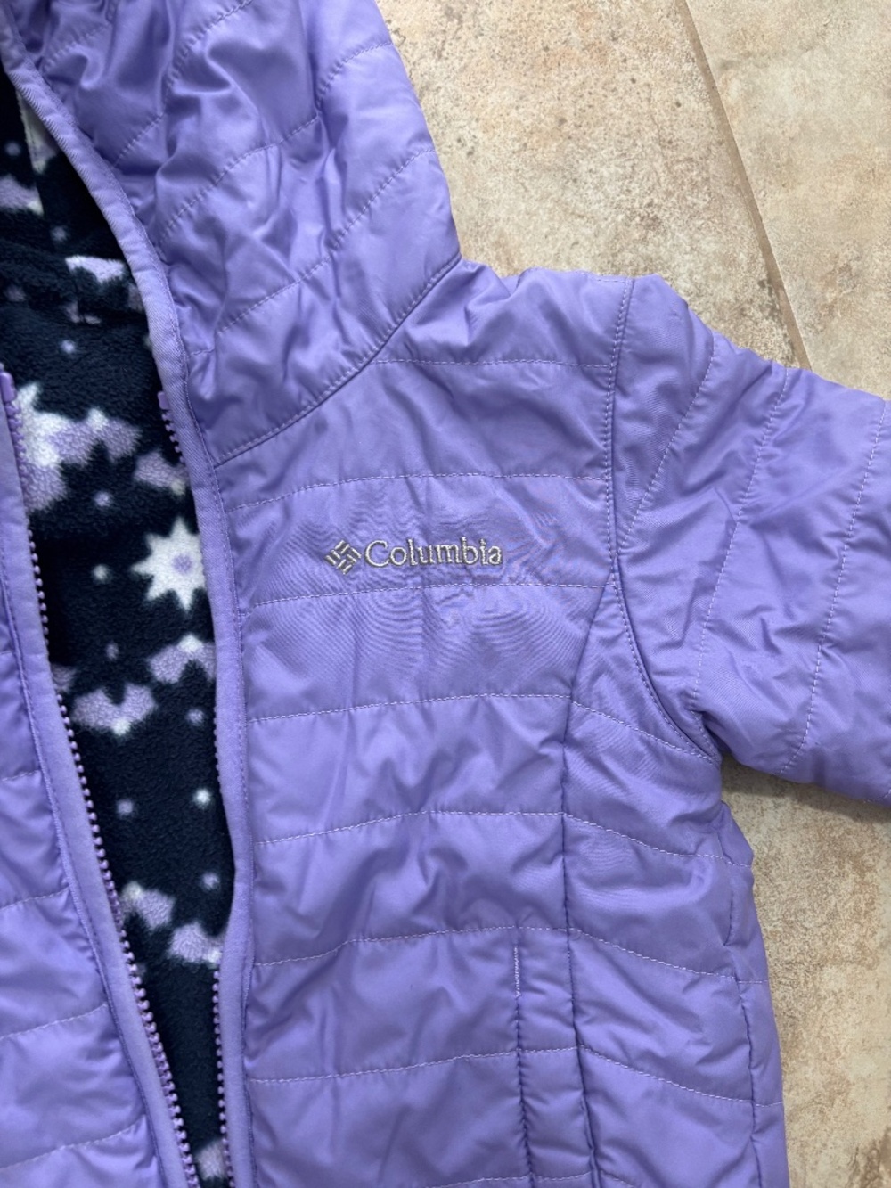 Columbia fleece girls winter coat purple